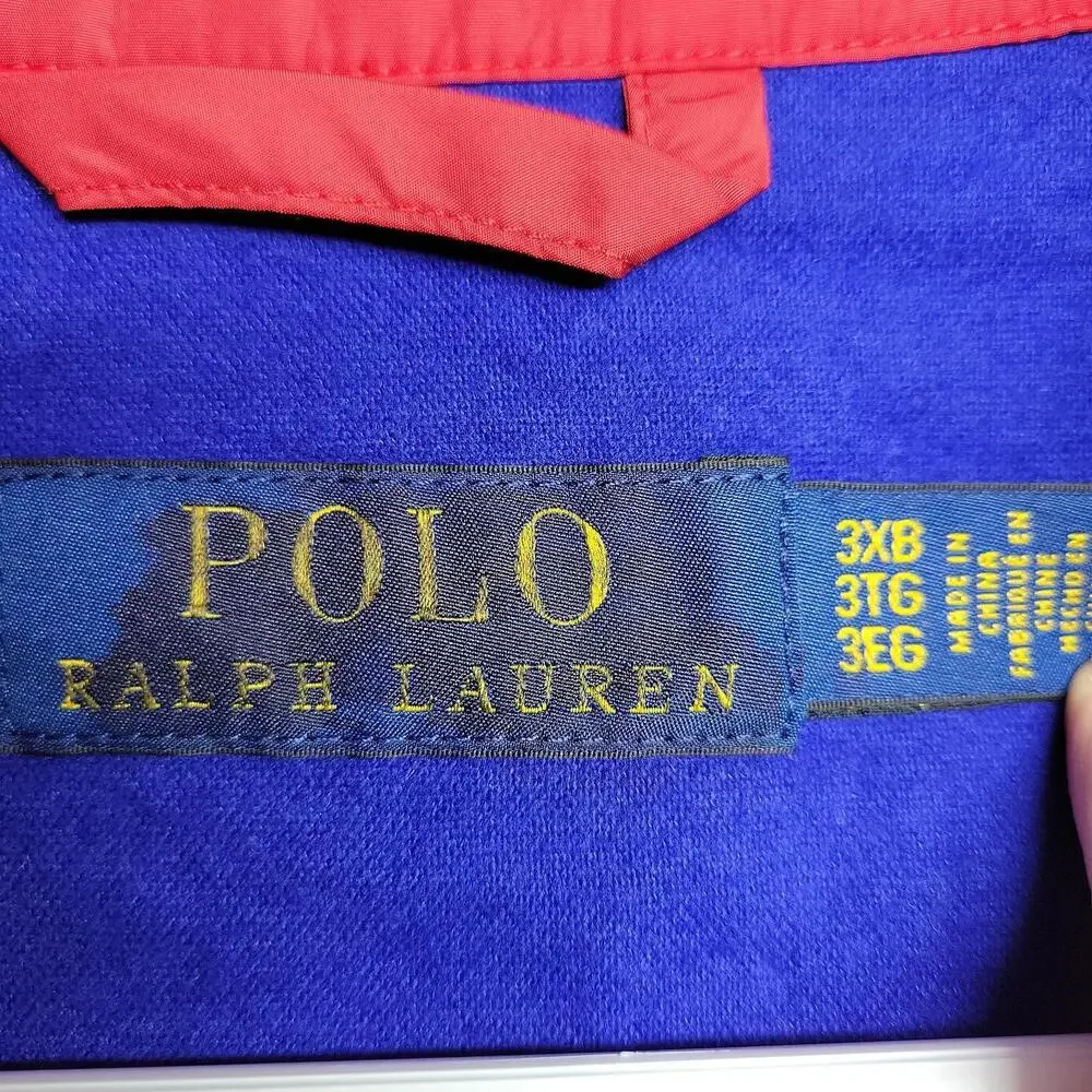 NWOT Polo Ralph Lauren Coach Jacket 3XB Red Nylon NY State Champs P Wing Snap